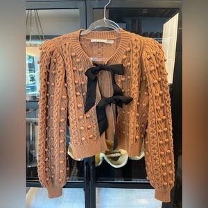 Alice + Olivia Kitty Puff Sleeve Cardigan - size Small